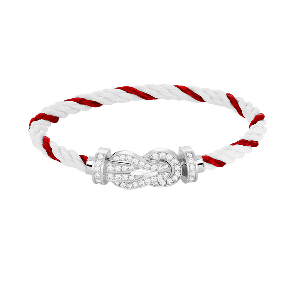 ˇGilded EraˇCHANCE LARGE 8 FIGURE BUCKLE FULL DIAMOND BRACELET SILVER