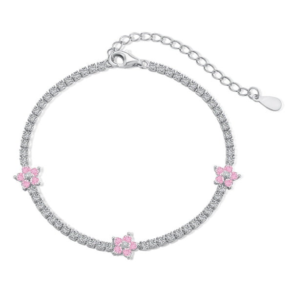 ˇGilded EraˇSparkling Flower Shape Tennis Bracelet