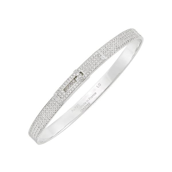 ˇGilded EraˇHM KELLY BRACELET IN SILVER AND FULL PAVE DIAMOND