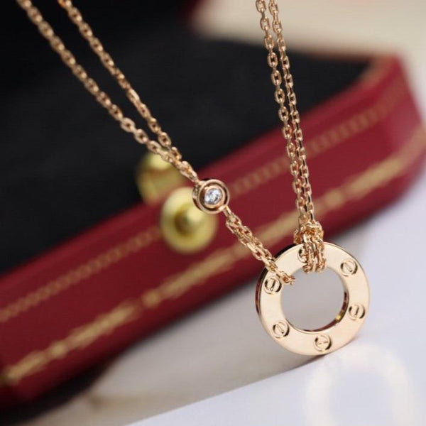 ˇGilded EraˇLOVE NECKLACE ADJUSTABLE ROSE GOLD 2 DIAMOND