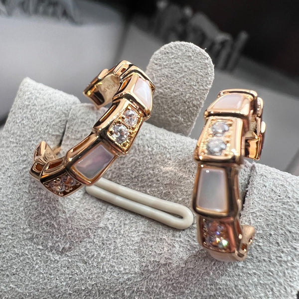 ˇGilded EraˇSERPENTI MOP PINK GOLD EARRINGS