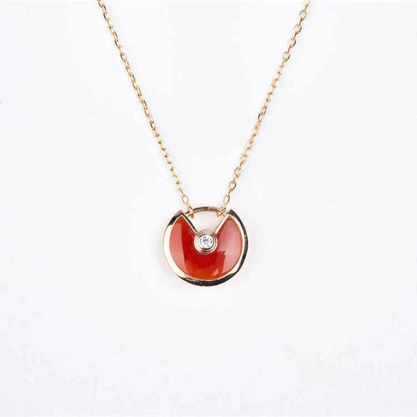 ˇGilded EraˇAMULETTE GOLD CARNELIAN ONYX NECKLACE