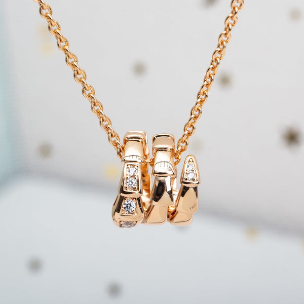 ˇGilded EraˇSERPENTI PINK GOLD NECKLACE DIAMOND