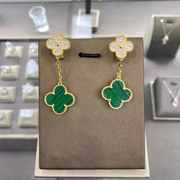 ˇGilded EraˇCLOVER  2 MOTIFS  DIAMOND  EARRINGS (MULTIPLE CHOICESç´