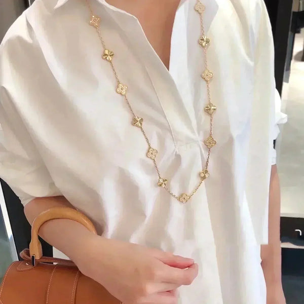 ˇGilded EraˇCLOVER 20 MOTIFS LASER DIAMOND NECKLACE