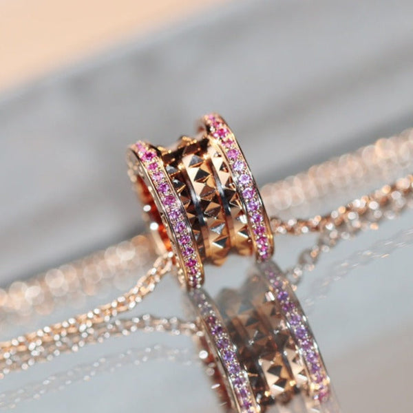 ˇGilded EraˇZERO 1 ROCK PINK GOLD PINK DIAMOND NECKLACE