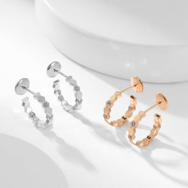 ˇGilded EraˇBEE LOVE DIAMOND HOOP EARRINGS