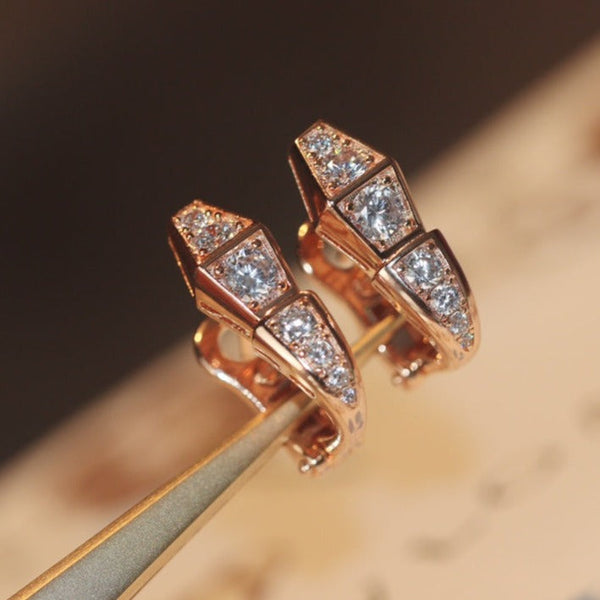 ˇGilded EraˇSERPENT PINK GOLD DIAMOND EARRINGS