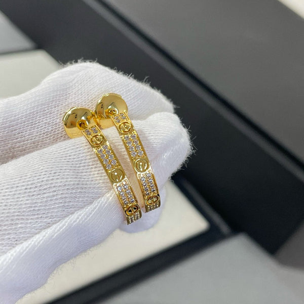 ˇGilded EraˇLOVE DIAMOND GOLD HOOP EARRINGS