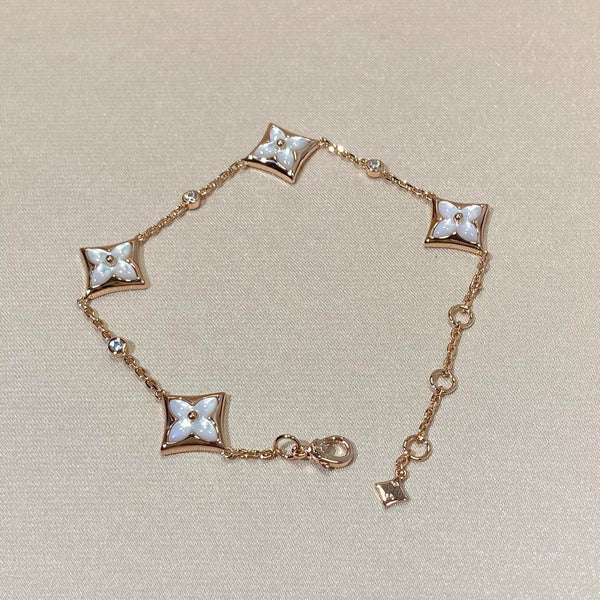 ˇGilded EraˇSTAR 4 MOTIF MOP DIAMOND PINK GOLD BRACELET