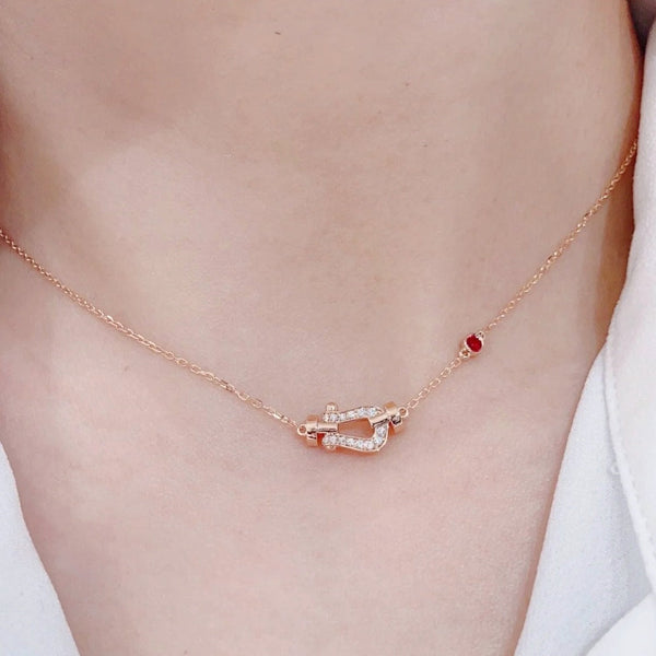 ˇGilded EraˇFORCE 10 DIAMOND PINK GOLD NECKLACE