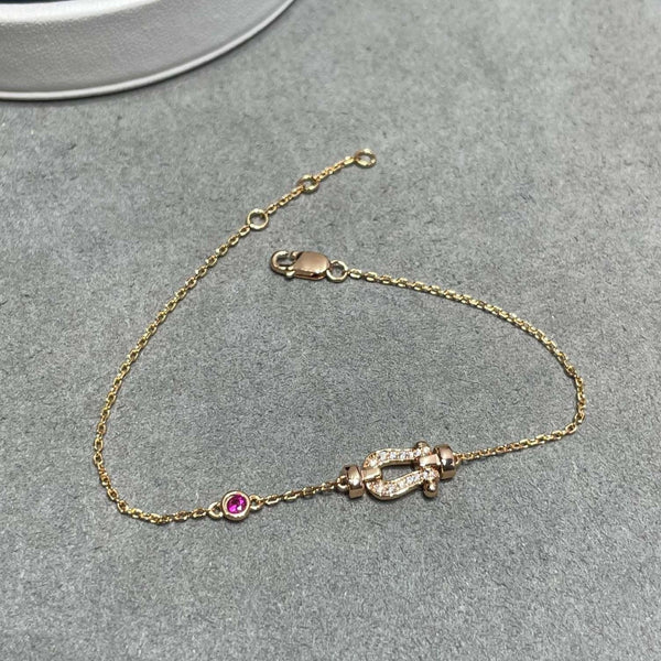 ˇGilded EraˇFORCE 10 DIAMOND CHAIN LINK PINK GOLD BRACELET