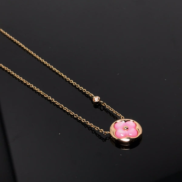 ˇGilded EraˇCOLOR BLOSSOM PINK MOP SUN GOLD NECKLACE