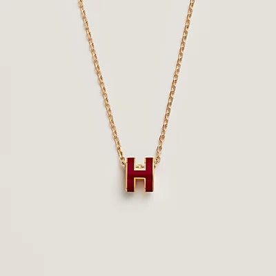 ˇGilded EraˇHM CLIC RED ENAMEL GOLD NECKLACE