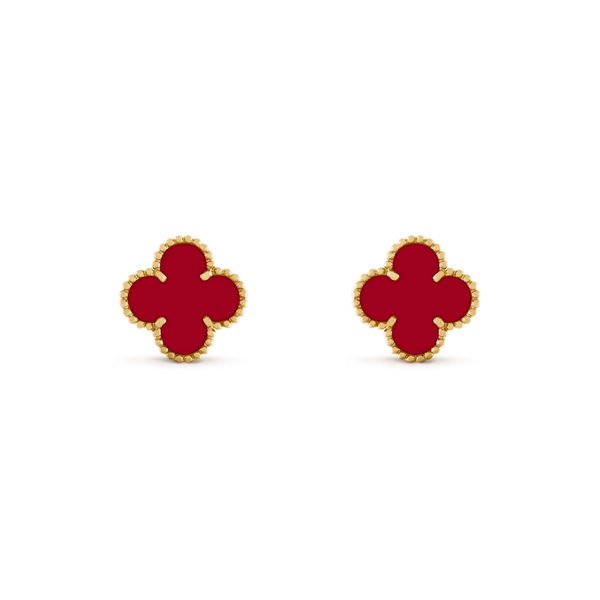 ˇGilded EraˇCLOVER MEDIUM 1 MOTIFS CARNELIAN  EARRINGS