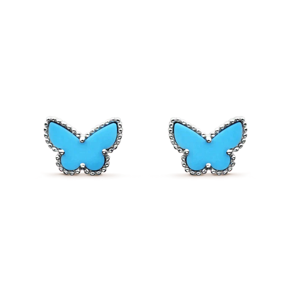 ˇGilded EraˇBUTTERFLY TURQUOISE EARRINGS SILVER