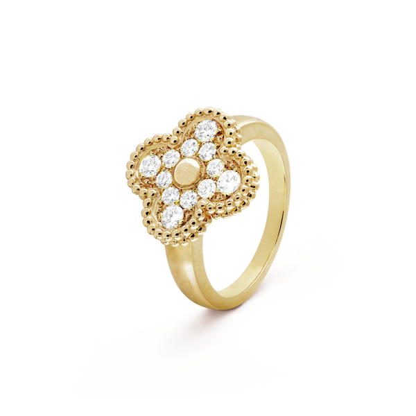 ˇGilded EraˇCLOVER DIAMOND RING