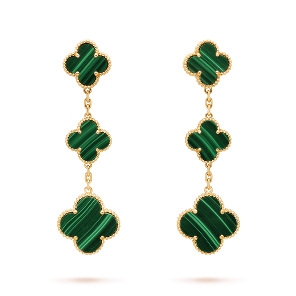 ˇGilded EraˇCLOVER MALACHITE 3 MOTIFS GOLD