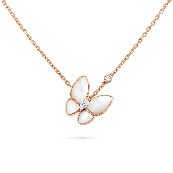 ˇGilded EraˇBUTTERFLY MOP DIAMOND NECKLACE