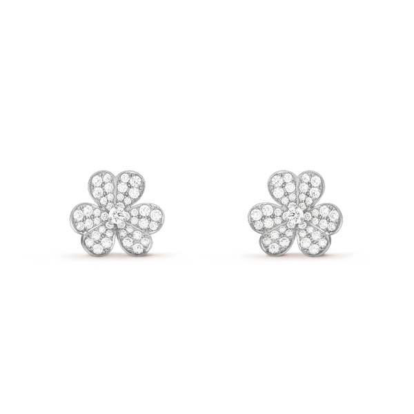 ˇGilded EraˇCLOVER COMOS DIAMOND EARRINGS SILVER
