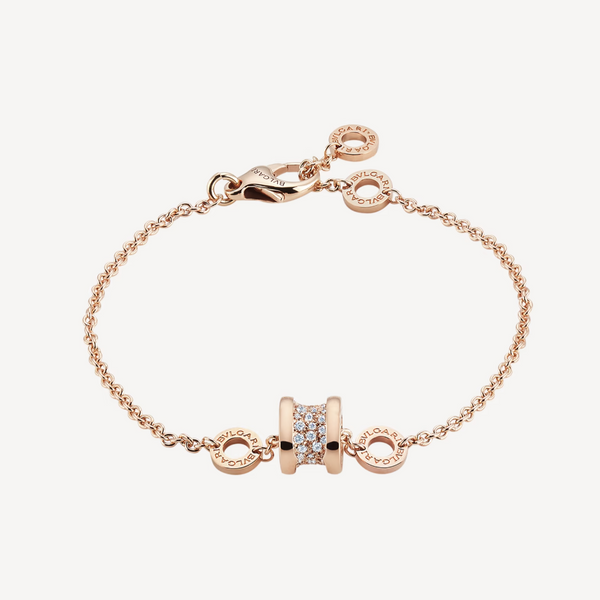 ˇGilded EraˇZERO 1 SOFT PINK GOLD WITH PAVED DIAMONDS ON THE SPIRAL BRACELET