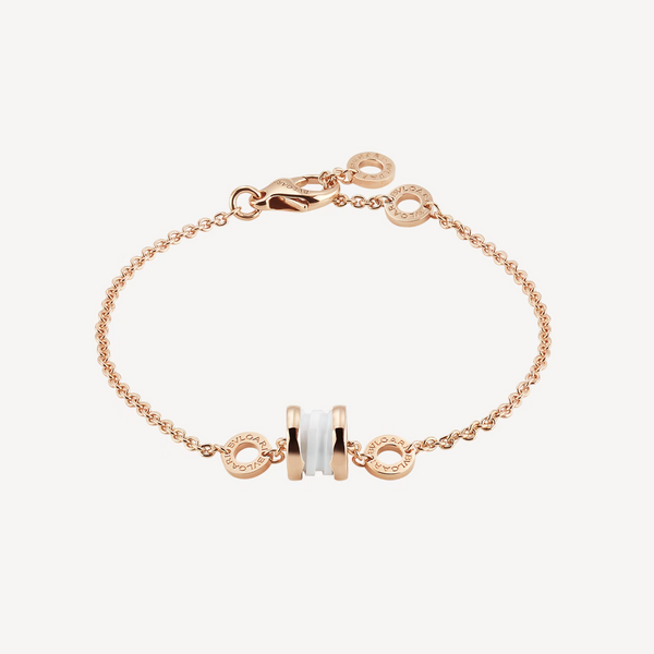 ˇGilded EraˇZERO 1 SOFT PINK GOLD AND WHITE CERAMIC BRACELET