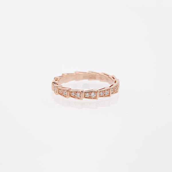 ˇGilded EraˇSERPENTI RING PINK GOLD DIAMOND PAVED 3MM