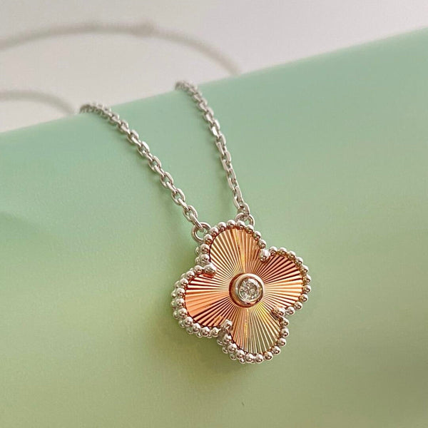 ˇGilded EraˇCLOVER 15MM DIAMOND LASER NECKLACE- CHRISTMAS 2024 SPECIAL EDITION