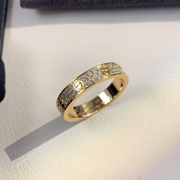 ˇGilded EraˇLOVE RING 3.6MM DIAMOND PAVED