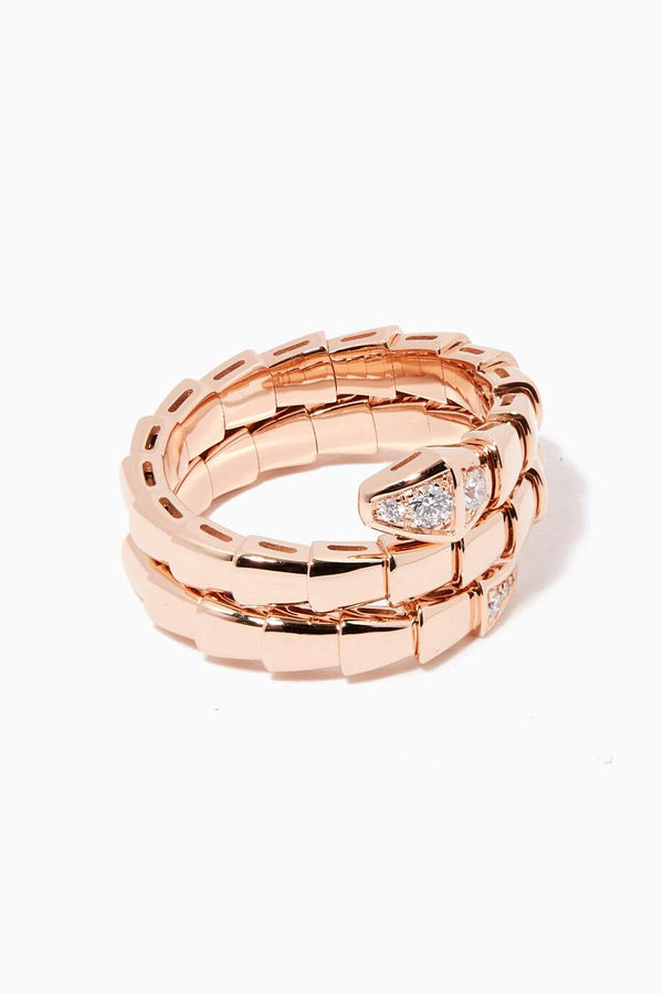 ˇGilded EraˇSERPENTS DOUBLE ROW DIAMOND RING