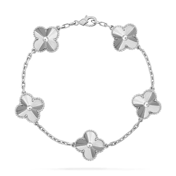 ˇGilded EraˇCLOVER SILVER 5 MOTIFS BRACELET