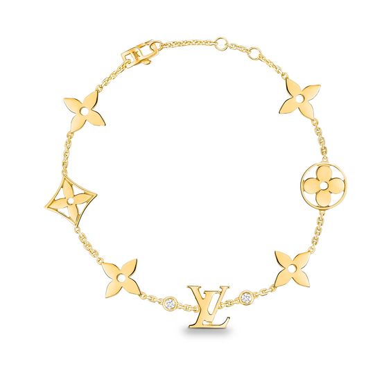 ˇGilded EraˇSTAR AND SUN 7 MOTIFS GOLD BRACELET