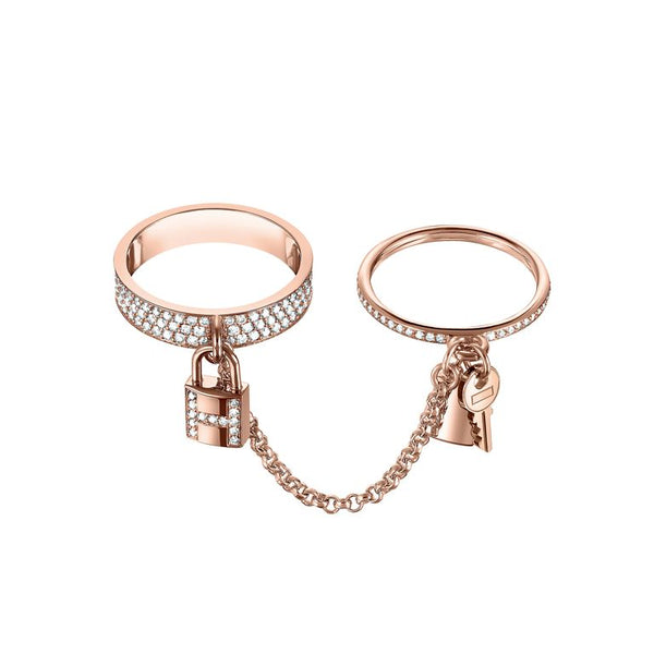 ˇGilded EraˇHM KELLY CLOCHETTE DOUBLE RING IN  WITH DIAMONDS