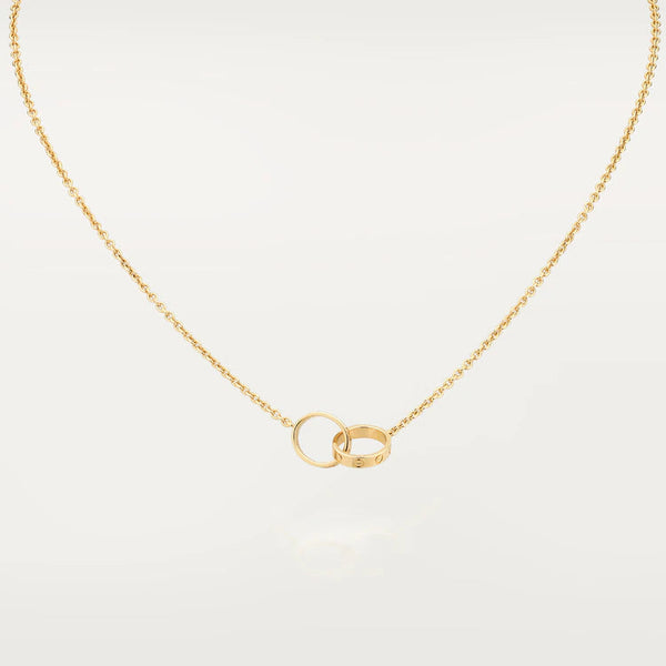 ˇGilded EraˇLOVE NECKLACE DOUBLE RING GOLD