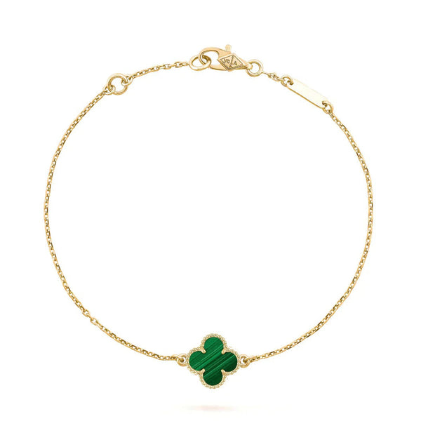 ˇGilded EraˇCLOVER BRACELET MALACHITE 1 MOTIF