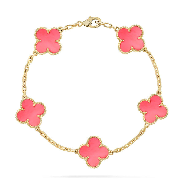 ˇGilded EraˇCLOVER 5 PINK MOP BRACELET