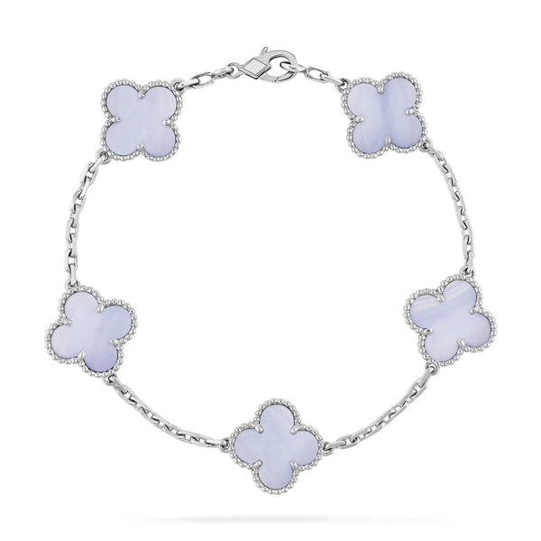 ˇGilded EraˇCLOVER  5 MOTIF PURPLE CHALCEDONY BRACELET