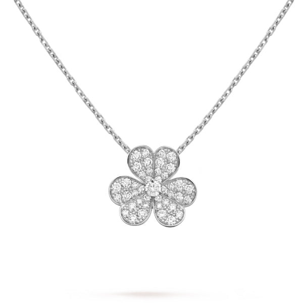 ˇGilded EraˇCLOVER DIAMOND NECKLACE SILVER