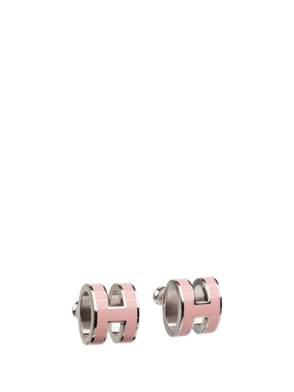 ˇGilded EraˇMINI POP H SILVER EARRINGS PINK
