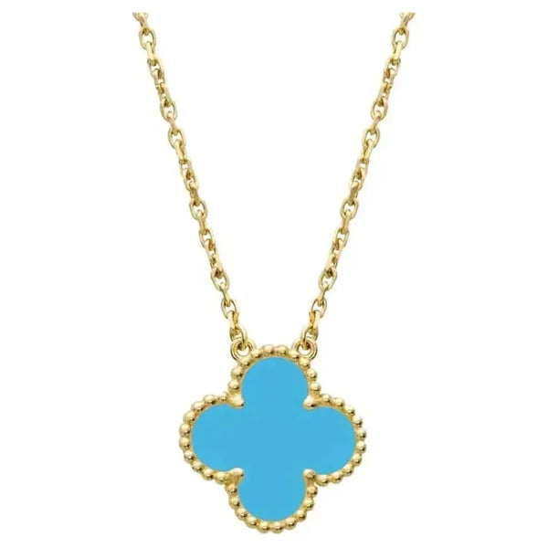 ˇGilded EraˇCLOVER 15MM VINTAGE TURQUOISE NECKLACE
