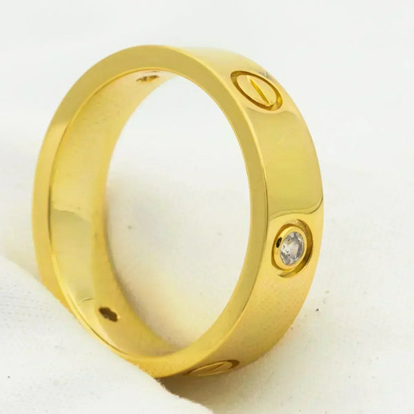 ˇGilded EraˇLOVE RING 5.5MM 3 DIAMONDS GOLD
