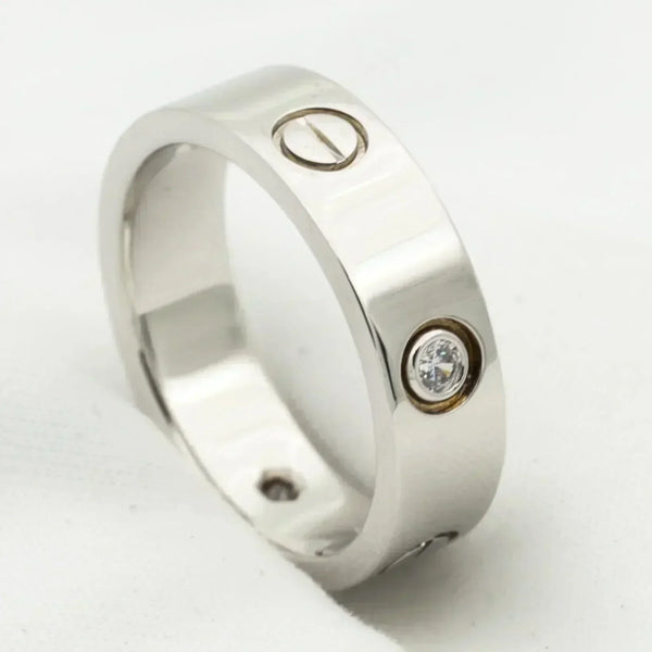 ˇGilded EraˇLOVE RING 5.5MM 3 DIAMONDS SILVER