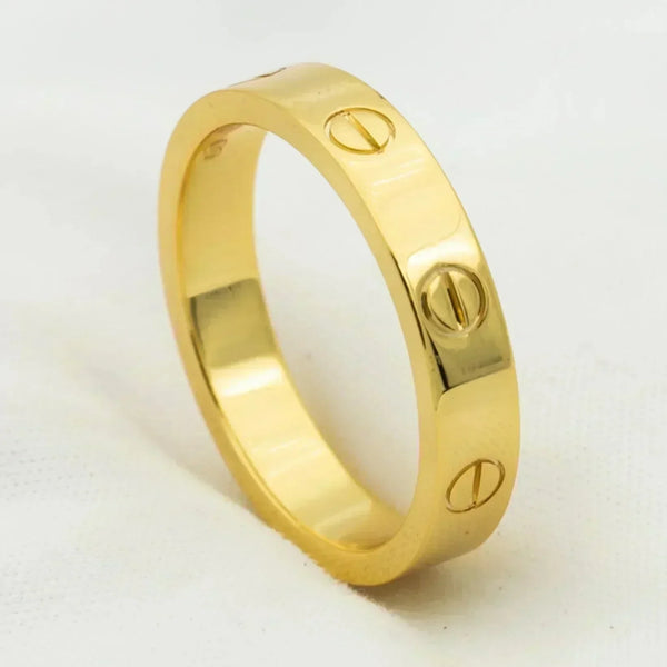 ˇGilded EraˇLOVE RING 4MM 1 DIAMOND GOLD