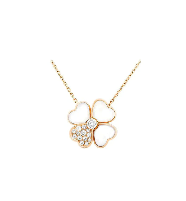 ˇGilded EraˇCLOVER MOP DIAMOND ROSE GOLD NECKLACE