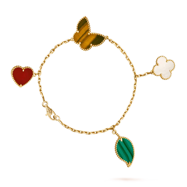 ˇGilded EraˇLUCKY SPRING 5 MOTIF GOLD BRACELET