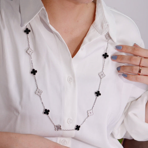 ˇGilded EraˇCLOVER 20 MOTIFS ONYX DIAMOND SILVER