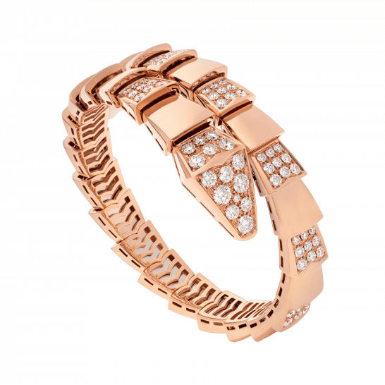 ˇGilded EraˇSERPENTI WIDE BRACELET PINK GOLD DIAMOND