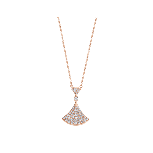 ˇGilded EraˇDREAM NECKLACE PINK GOLD FULL DIAMOND
