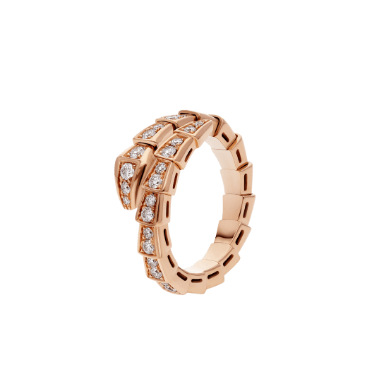 ˇGilded EraˇSERPENTI RING PINK GOLD DIAMOND PAVED 4MM