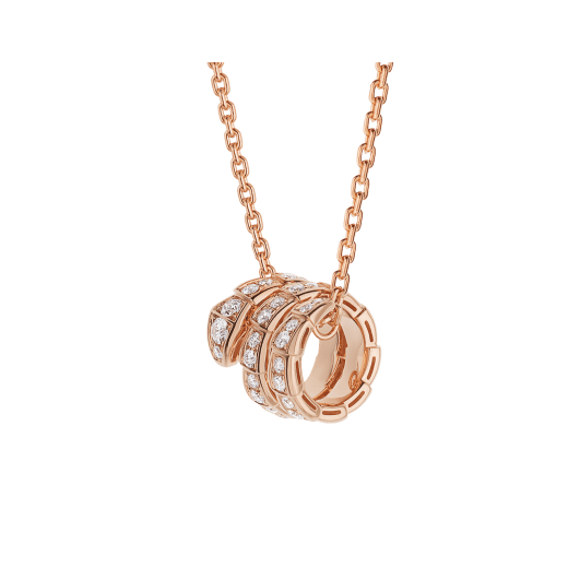 ˇGilded EraˇSERPENTI PINK GOLD NECKLACE DOUBLE RING DIAMOND